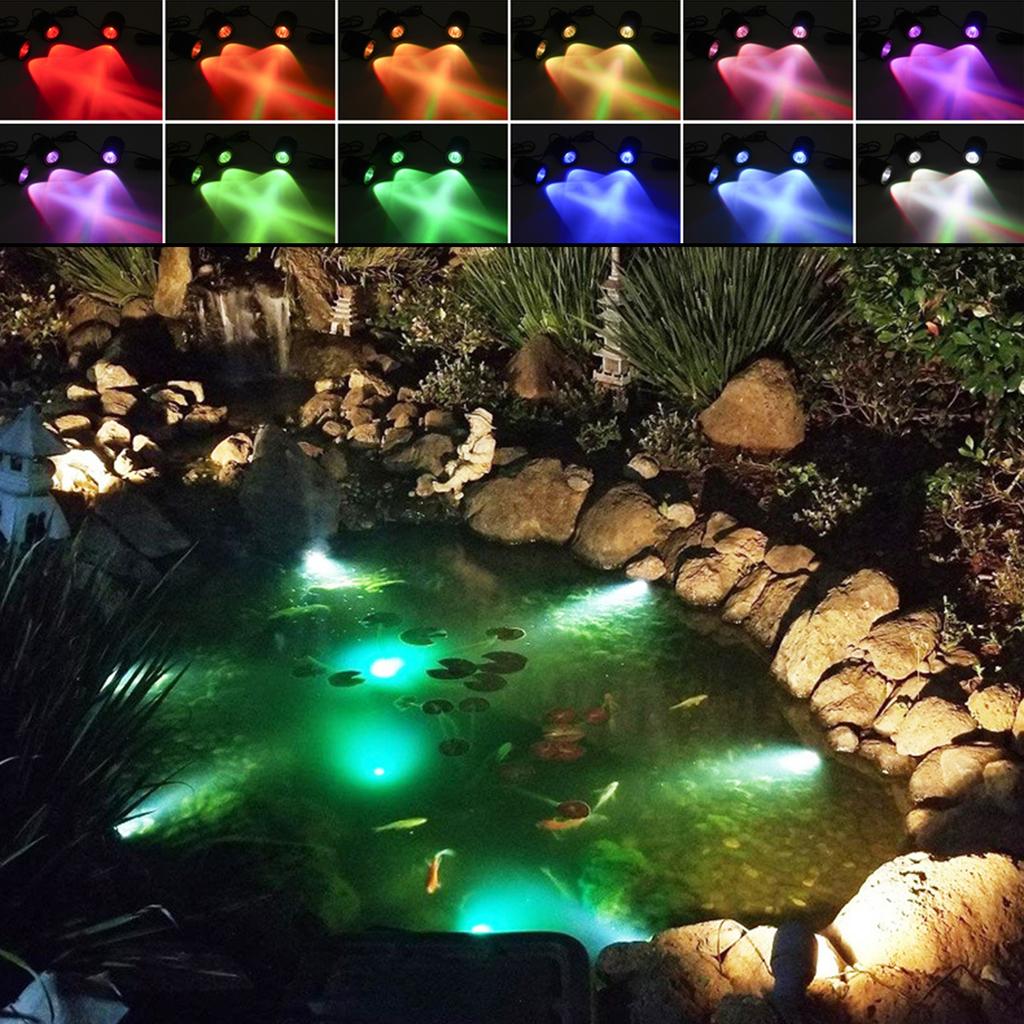 6 Pack Solar Underwater Lights RGB Solar Pool Lights IP68 Solar Powered Garden Landscape Lights with Adjustable Heads