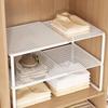 Heavy-Duty Carbon Steel Expandable Closet Shelf - Small Black - Adjustable Height Vertical Storage Rack with Telescopic Design, Space-Saving Organizer