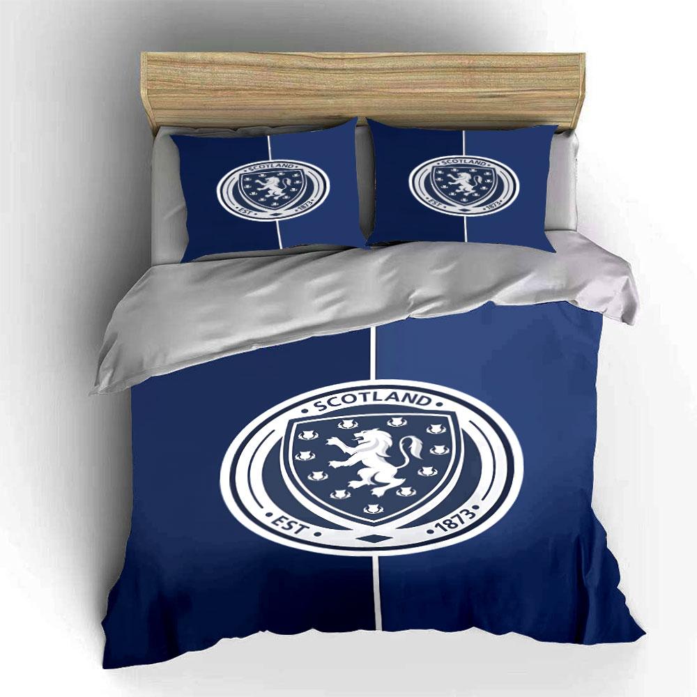 Set Biancheria da Letto Emblema Scozia Set Copripiumino Copripiumino Federe (1 * Copripiumino 2 * Federe, senza piumino)