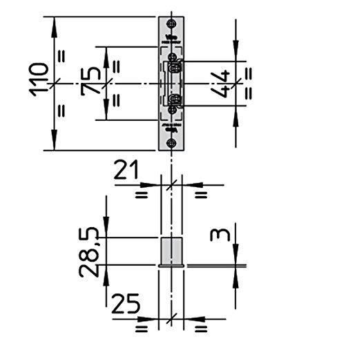 Electric Strikes 7756 Fail sécurisé avec impulsion continue, plaque avant courte symétrique réversible