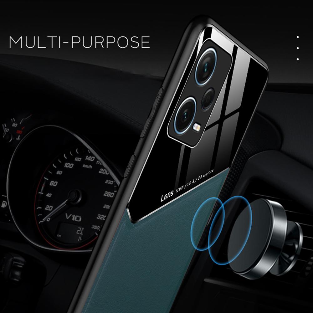 Shockproof Case for Xiaomi Redmi Note 12 Pro+ 5G TPU+PC+PU Leather Slim Phone Cover Support Magnetic Car Mount