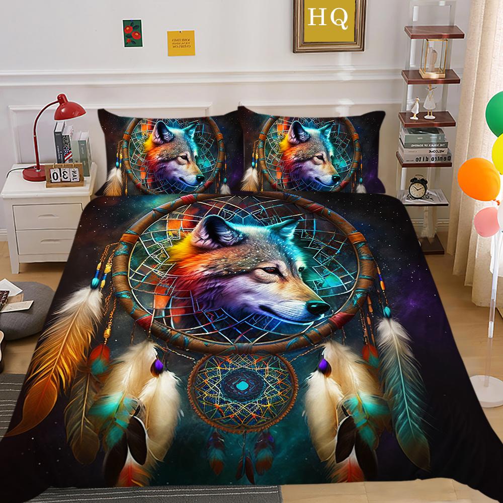 3D Wolf Printing Bedding Set Cover Single Size Microfiber Bedspreads Teen Fashion High Quality Home Textiles