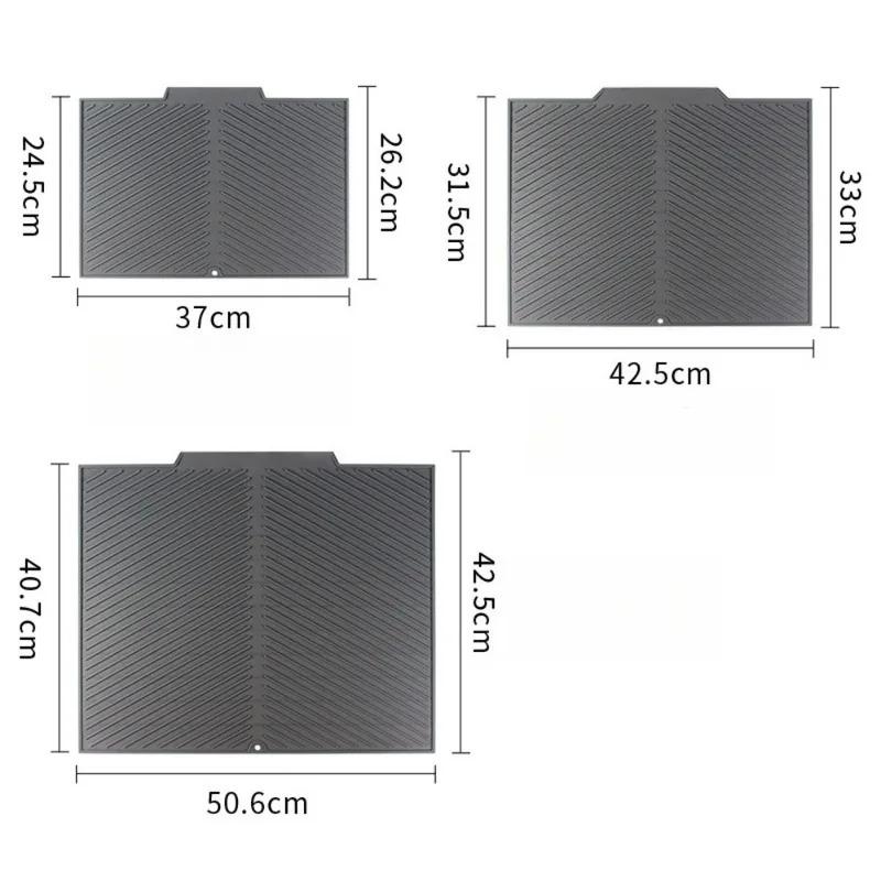 Silicone Wave Drying Mat Non Slip Dish Drainer Pad Heat Resistant Foldable Kitchen Table Placemat for Countertop Insulation