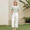 [Wei Mei] Lace High-Waisted Straight-Leg Slimming Casual Pants - Autumn Collection 25