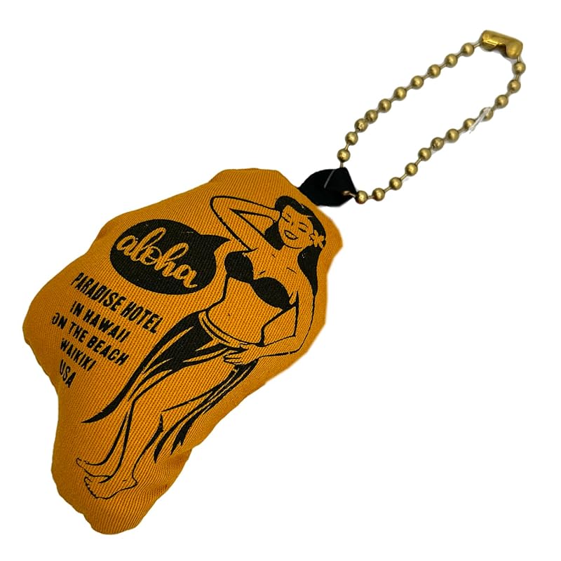 

American mascot hula girl Hawaiian key ring ;STD-002OR