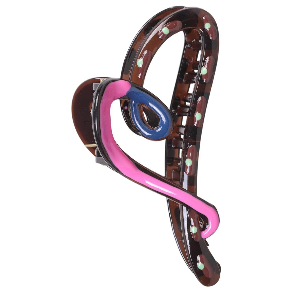 Stylish Color Block Bowknot Hair Claw Clip Resin Oil Drop Hair Styling Clip Hair Accessory For Women Fashion Headwear