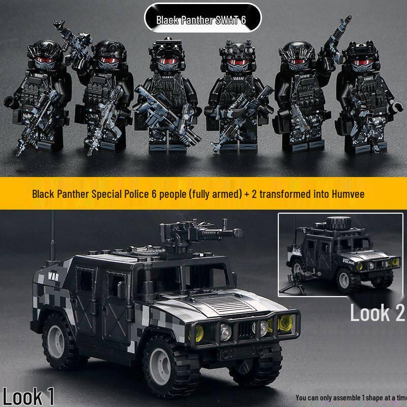 Delta Military Special Forces Police Figure Building Blocks - Ghost Soldier Assembly Toy for Kids