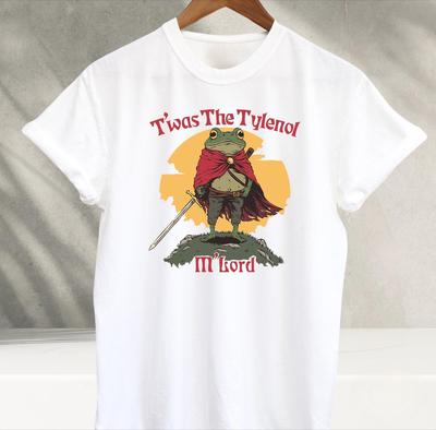 Men Vintage Frog Knight Graphic T Shirt Streetwear Cotton Casual Tee
