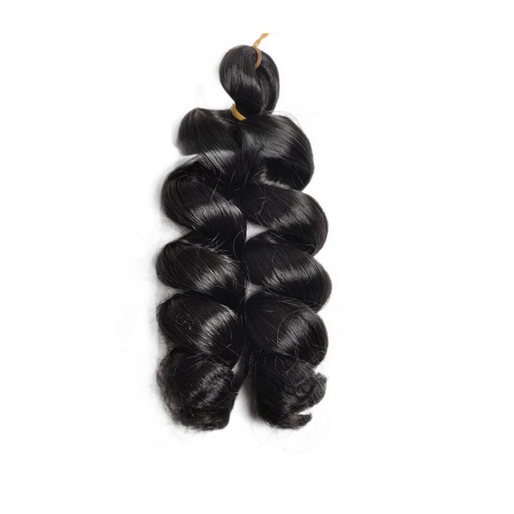 Synthetic Loose Wave Crochet Hair 12 Inch French Loose Curled Body Wave Woven Hair Water Wave Women's Wig Monochrome Mixed Color