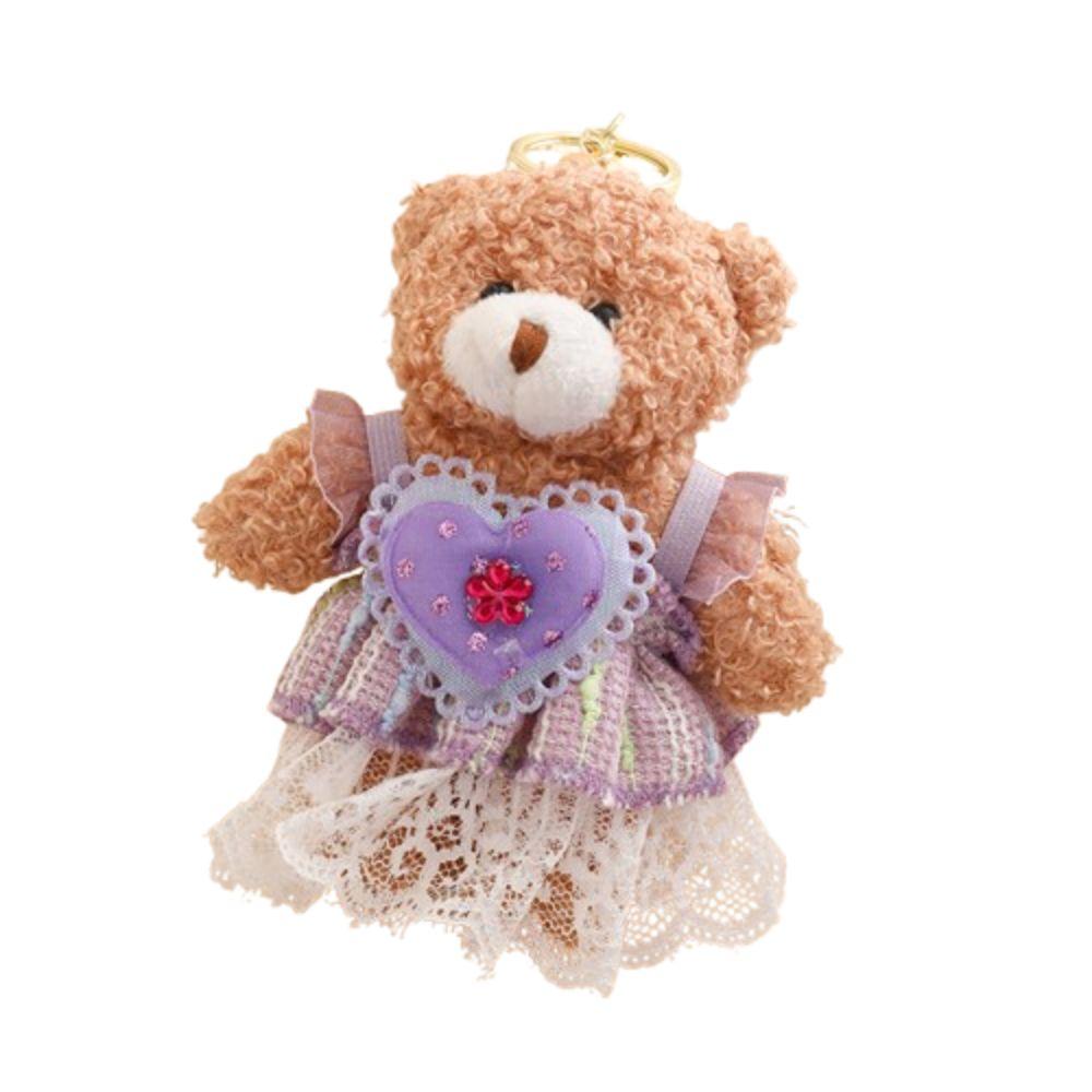 PP Cotton Bear Plush Pendant Lifelike Kawaii Bear Plush Ornaments 12cm Stuffed Animal Bear Plush Toy Bag Decoration
