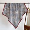 Chessboard Plaid 71CM Cotton and Linen Silk Scarf Small Square Scarf Women's Spring and Autumn Summer Thin Scarf Scarf Linen Headscarf Belt
