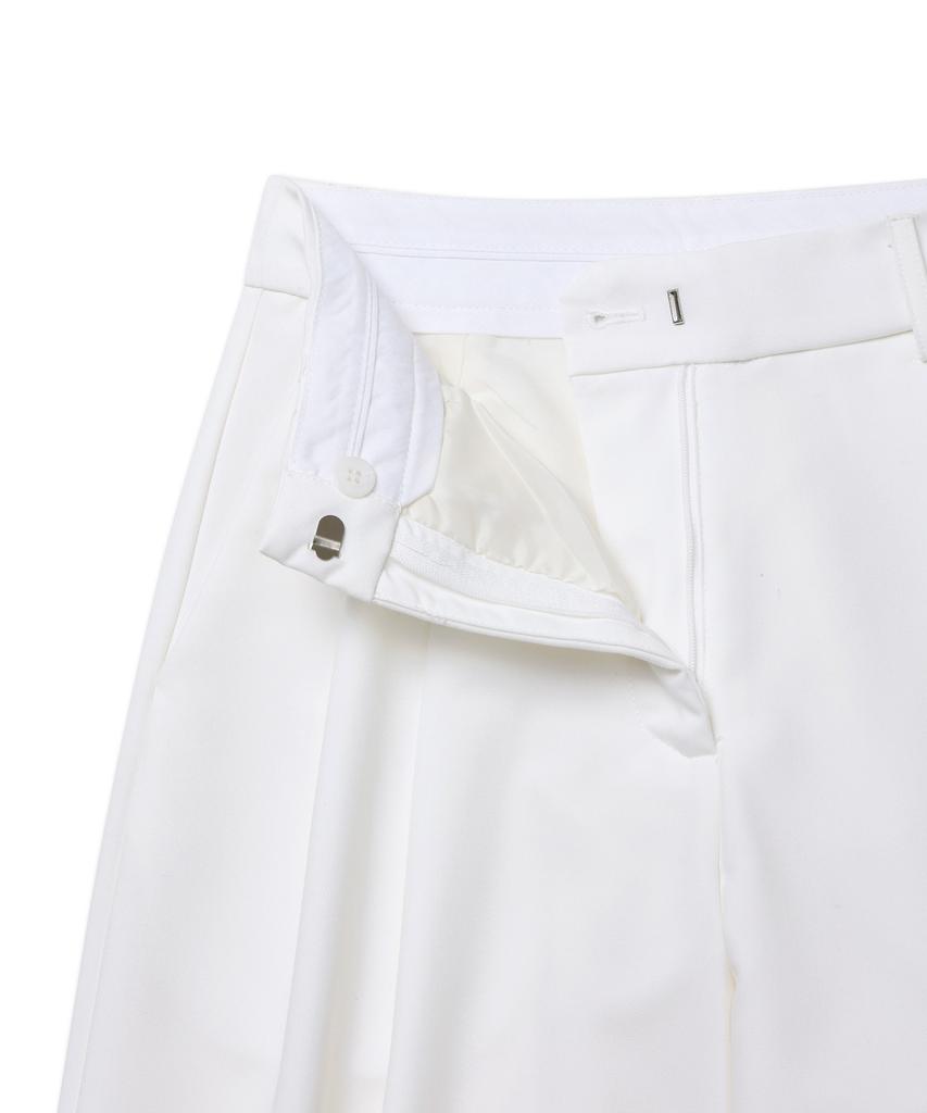 Michikoleondeonkosino Relaxed Double-Pleat Wide Slacks Ivory