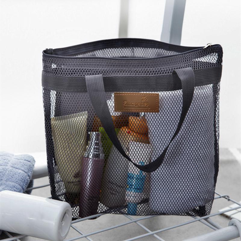 Hot Sale Large Capacity Mesh Wash Bag Large Capacity Shopping Bag Totes Shoulder Bag Foldable Portable Beach Handbags