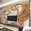 Photo Wallpaper 3D Stereo Embossed Horse Living Room TV Backdrop Wall Mural Art Painting Mural Wall Paper
