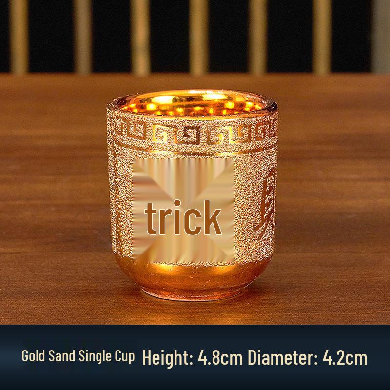 

Gold Ceramic Offering Cup Set for Buddha and Guanyin - Holy Water and Purification Ritual, Three-Piece Household Set.