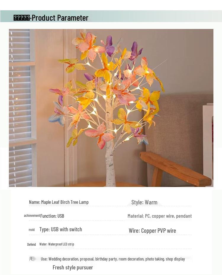 Farbige LED-Birkenbaumlichter: Dekorative Innenlampe