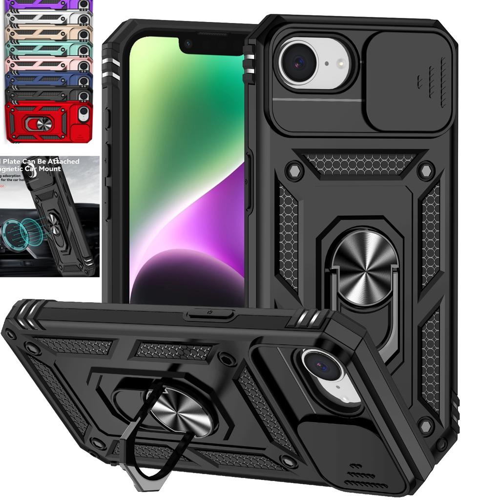 For iphone 16e Case Military Grade Bumpers Ring Cover For iphone 16e 16e iphone16e 2025 Slide Camera Lens Protector Armor Case