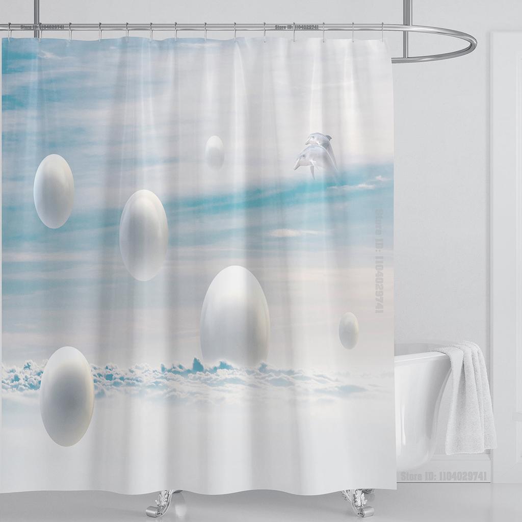 Plants Graphic Shower Curtain Waterproof Shower Curtain Polyester Fabric 3D Printing Bathroom Curtains Bathroom Decor With Hooks