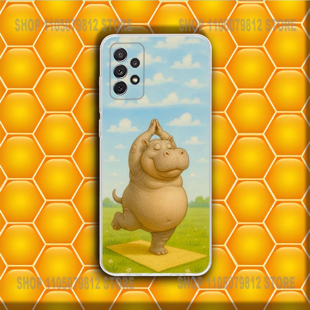 Cute Hippo Hippopotamus Phone Case Silicone For Samsung S30,23,21,22,20 FE lite,S10,9,PIus Note20ultra Soft Transparent