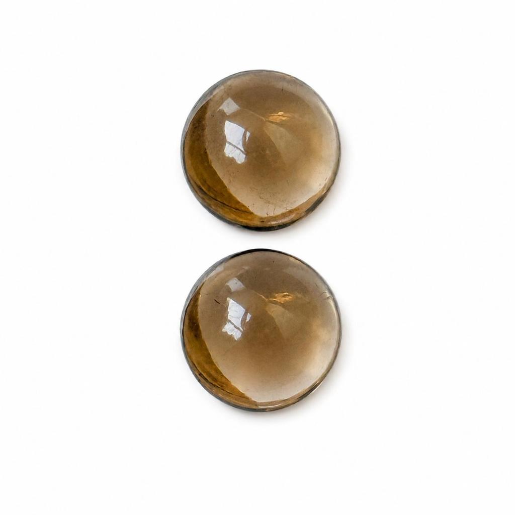 Smoky Quartz Round Cabochon, Natural Smoky Quartz Gemstone, Brown Quartz Cabochon for Jewelry Making, Loose Smoky Quartz Stone 12mm
