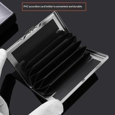 Estojo de Metal para Cartão de Crédito de 6/10 Compartimentos Anti RFID Aço Inoxidável Suporte Fino para Viagem Cartões de Identificação de Negócios Cartões de Débito