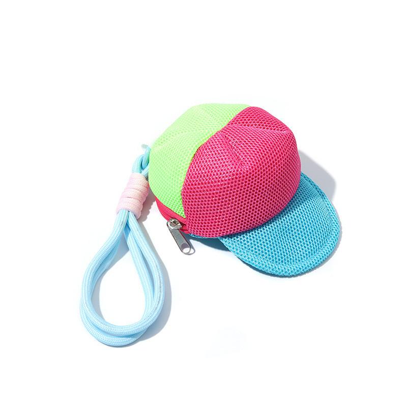 Polyester Dopamine Color Coin Purse With Keychain For Daily Use