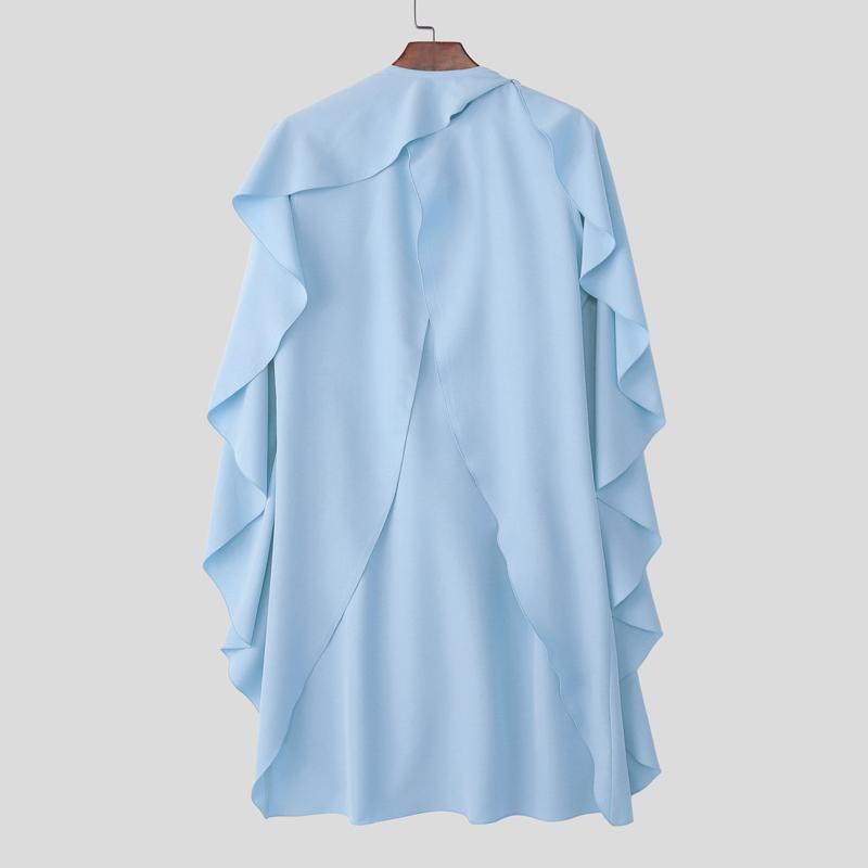 INCERUN Vyriški vasariniai sluoksniuoti nereguliariais skeltais galais kasdieniai tunikos viršūnės marškinėliai