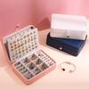 Double Layer Jewelry Box with Button for Rings, Necklaces, Watches, and Earrings