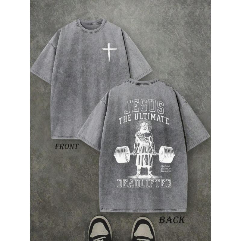 

European sizes Men S Vintage Distressed Graphic Tee - Stylish Fashion Design, Striking Prints, Cozy Casual Outfit for Men 5XL сірий