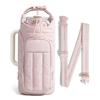 Down Insulated Water Bottle Carrier Portable Large Capacity Crossbody Bag for Outdoor Sports Travel Thermos Holder