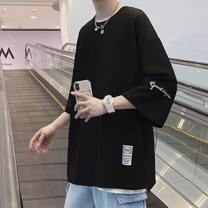 Men's 2023 Trendy Seven-Sleeve Short-Sleeve Loose T-Shirt