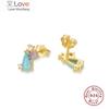 100 %Real Silver 925 Earrings  Trend Women 'S Earrings Garnet Red Stud Jewelry
