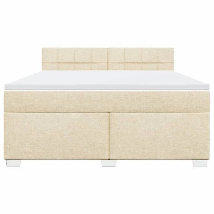 Maison Exclusive - Sommier à lattes de lit avec matelas Crème 180x200 cm Tissu