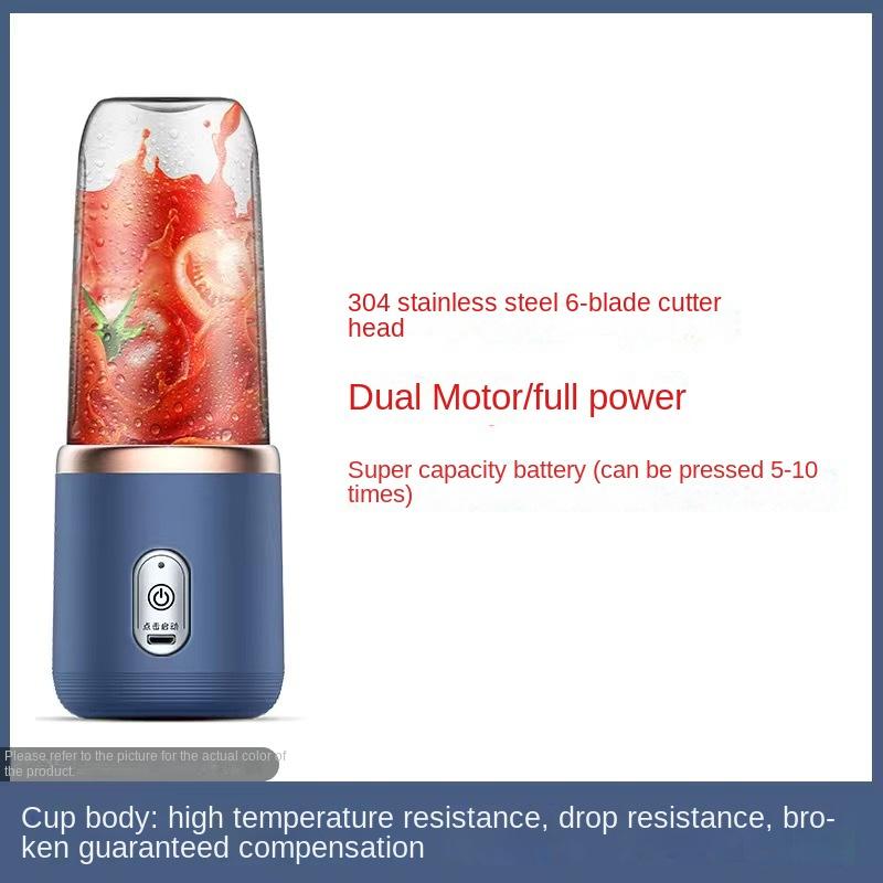 6 Blades Portable Juicer Cup Juicer Fruit Juice Cup Automatic Small Electric Juicer Smoothie Blender Ice CrushCup Food Processor