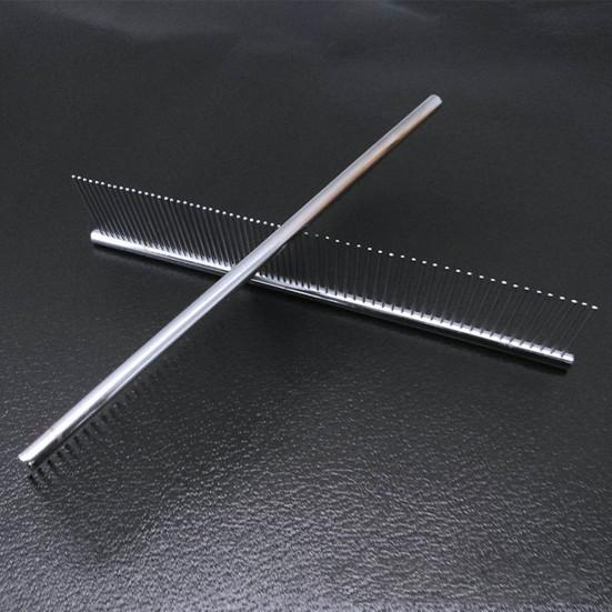 Pet Comb Smooth Edges Pet Hair Care Stainless Steel Dog Cat Hair Straight Row Comb Pet Grooming Tool