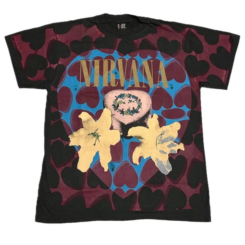 Vintage NIRVANA Heart Shaped Box AOP Size L Giant Single Stitch T-Shirt REPRINT