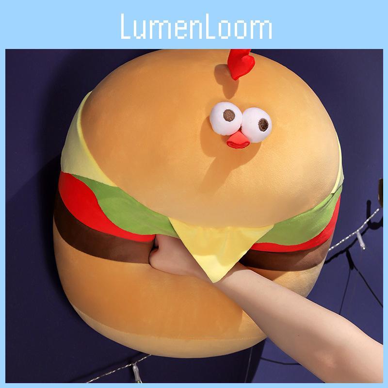 Plush Chicken Hamburger Toy Gourmet Stuffed Doll Bedroom Decoration Gift Kids