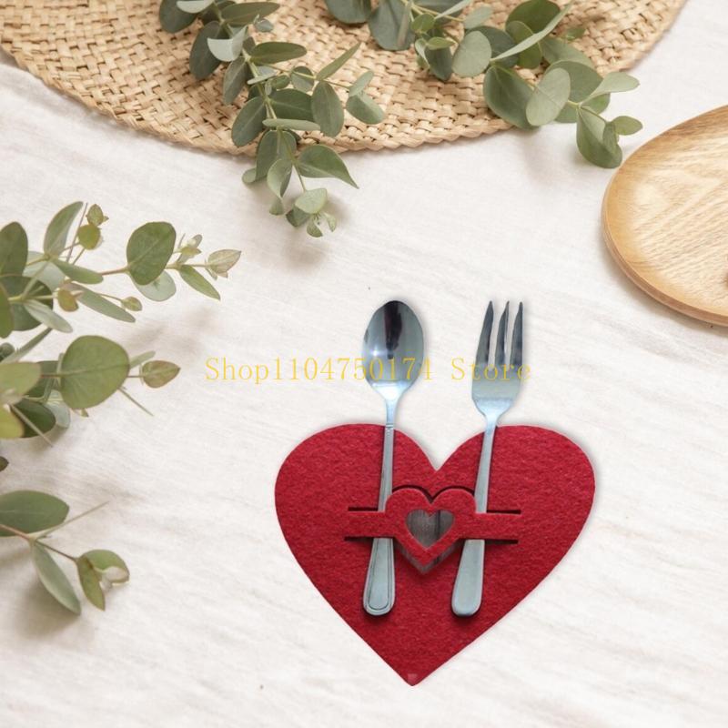 4Piece Portable Heart Silverware Holders For Valentine's Gatherings top sale