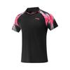 Li Ning Table Tennis Series Comfortable Simple Versatile Sports Brand Logo Quick-Dry Short Sleeve T-Shirt Unisex Tops Black AAYV117-1