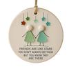 Friendship Sea Glass Christmas Ornament Round/Heart Shaped Friendship Keepsake for Best Friends Handmade Sea Glass Art Hanging Ornament