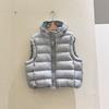 Down vest women's short winter thickened hooded white duck down jacket knitted splicing to keep warm