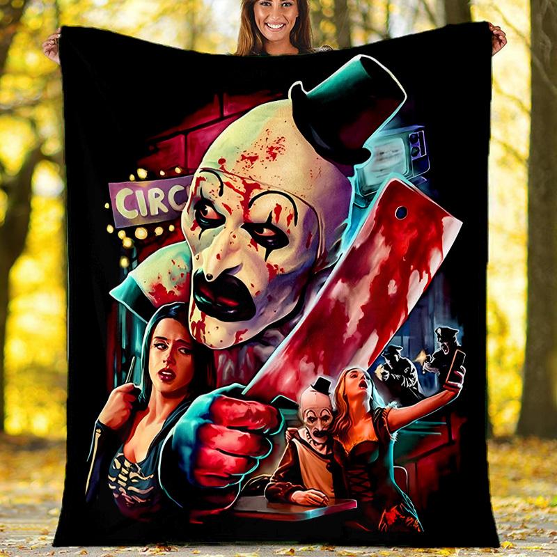 Coperta plaid stampata Art the Clown Terrifier1—leggera, morbida, calda;coperta versatile per tutte le stagioni—perfetta come coperta per l'aria condizionata, coperta per il riposino