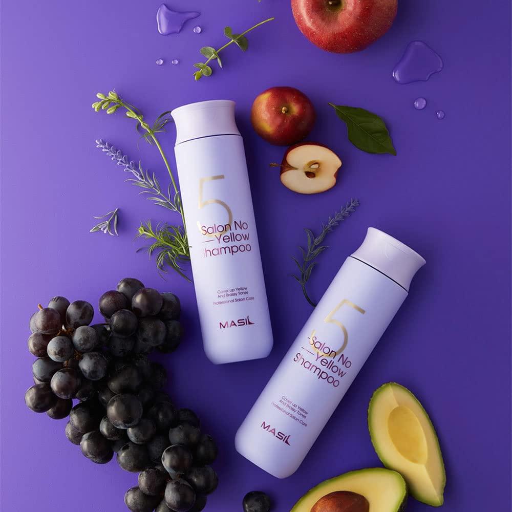 Masil 5 Salon No Yellow Complementary Color Shampoo 150 ml Perfektní péče o vlasy Udržující barvu vlasů Pro zdravé vlasy, skvrnité barvy na vlasy