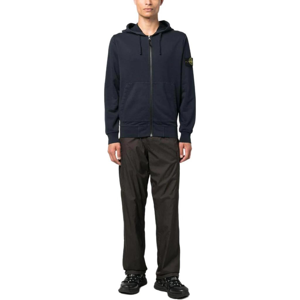 Stone Island Ss25 Long Sleeve Hooded Zipper Solid Jacket Men Jackets Blue K1S156100042-S0051-V0020