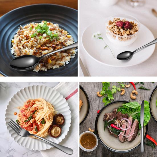 24Pcs Stainless Steel Cutlery Set Dinnerware Ks Spoons Home Kitchen Tableware