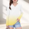 Womens V-Neck Long Sleeve Loose Fit T-Shirt With Polka Dot Print Casual Oversized Top Daily Wear