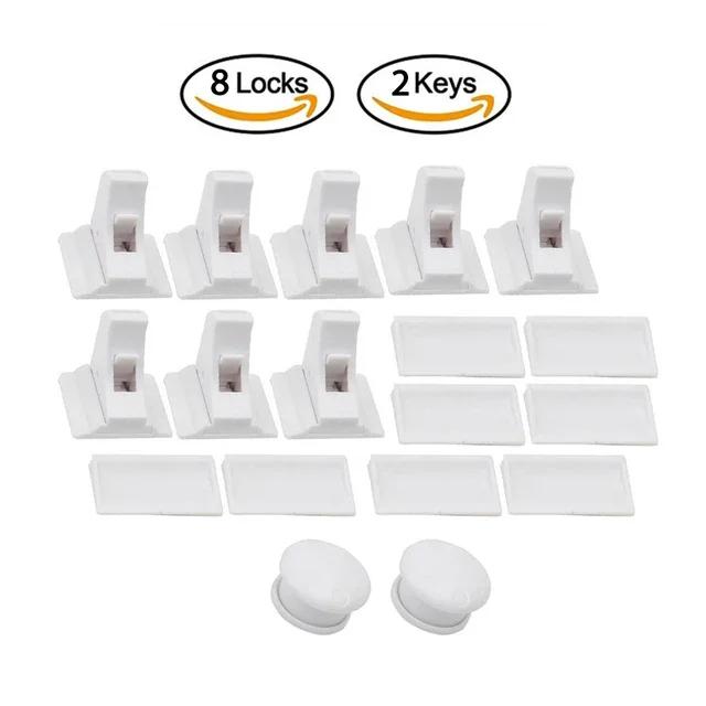 Children infant protection safety lock magnetic limiter invisible cabinet drawer lock baby proofing no drilling screws accessory