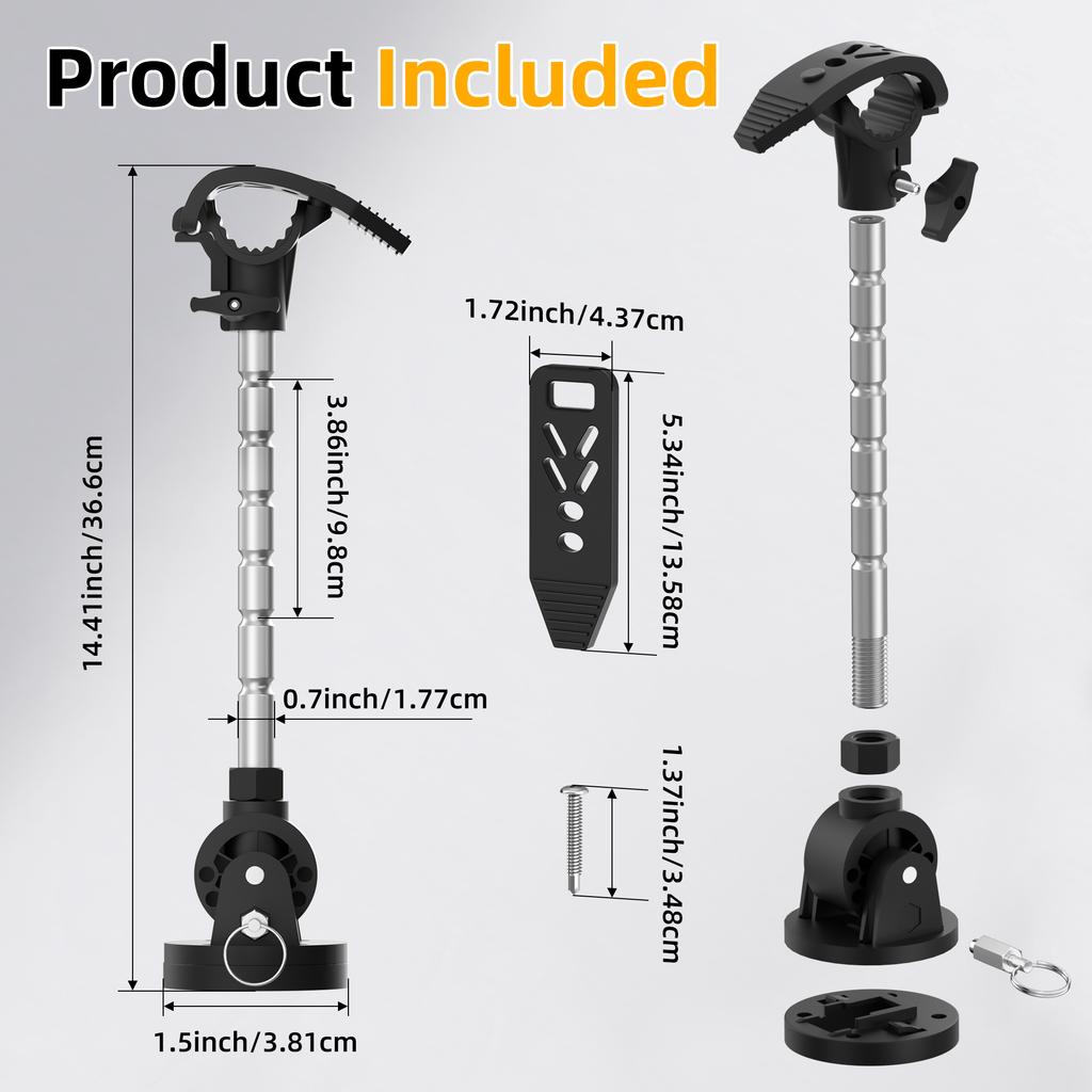 Trolling Motor Stabilizer Mount Applicable for Minn Kota Terrova/Riptide Ulterra/Riptide PowerDrive & Marine-Grade Adjustable