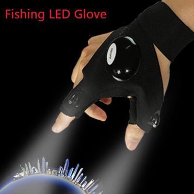 1 paar Nacht Angeln Handschuh Mit LED Licht Fingerlose Handschuh Rettungs Werkzeuge Outdoor Arbeits Lampe