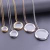 Runde Anhänger Halskette Medaillon Anhänger Edelstahl Halsketten Für Frauen Männer Schmuck Kette Um den Hals Halskette Dekoration Geschenke